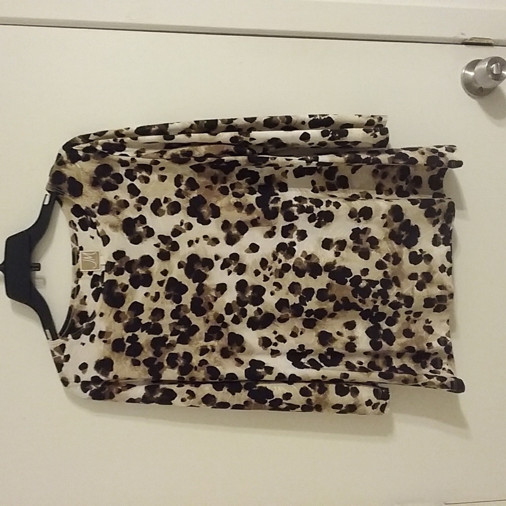 Animal print top.